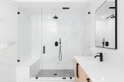 Sleek Black Framed Shower